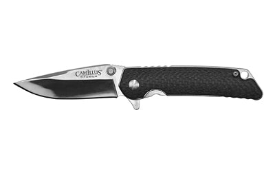 Camillus TRC 3.7" Folding Knife Plain Edge Black Carbon Fiber Steel CAM-19814 - California Shooting Supplies