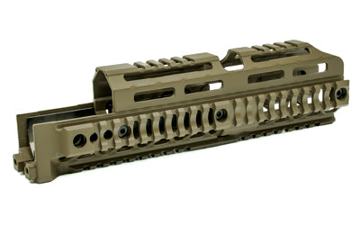 Midwest Industries Alpha 10" Quad Rail Handguard Fits AKs FDE MIAKALPHAQR10-FDE - California Shooting Supplies