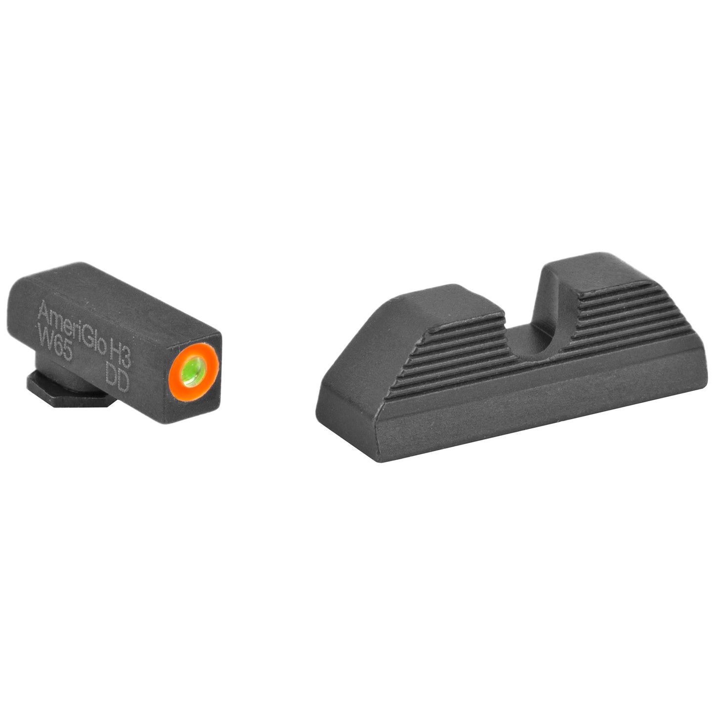 AmeriGlo Sight Fits Glock 17/19 Green Tritium Orange Round Notch Rear GL-353 - California Shooting Supplies