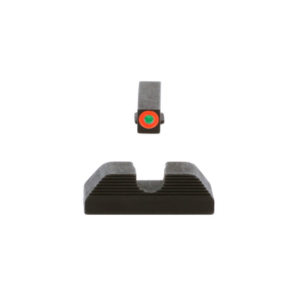 AmeriGlo Sight Fits Glock 17/19 Green Tritium Orange Round Notch Rear GL-353 - California Shooting Supplies