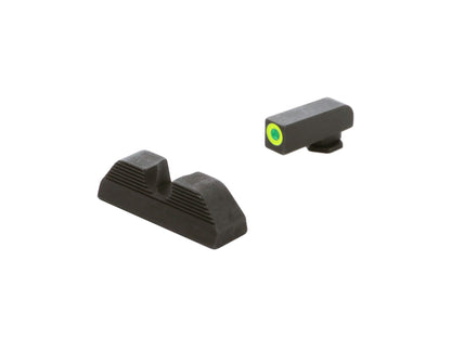 AmeriGlo UC Sight Fits Glock 17/19 Green Tritium Serrated Round Notch Rear GL354