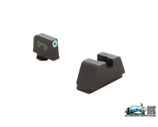 AmeriGlo Tall Series Sight Fits All Glocks Green Tritium Front Black GL-411 - California Shooting Supplies