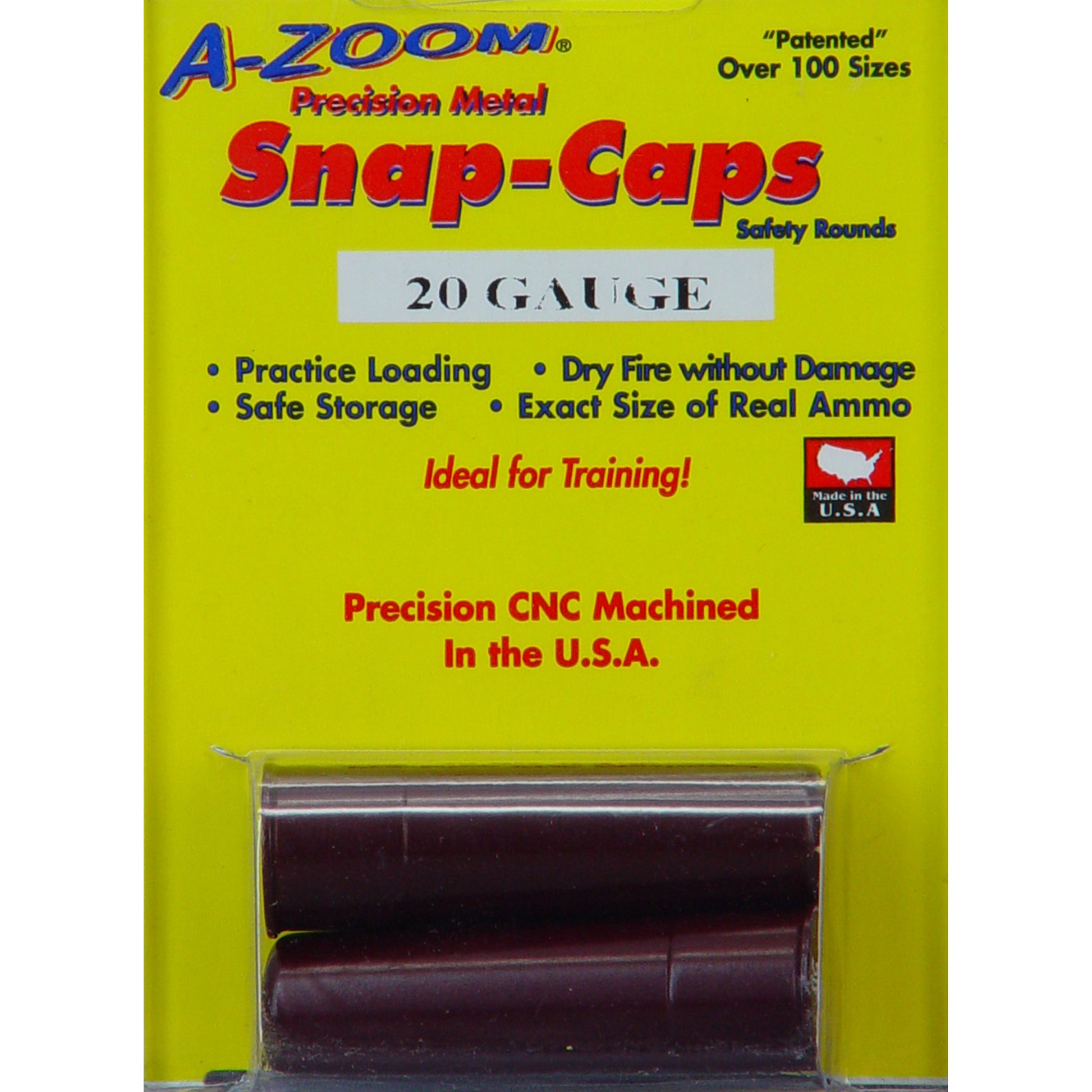 A-Zoom Snap Caps safety training 20 Gauge 2 Pack solid aluminum 12213 - California Shooting Supplies