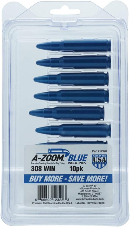 A-Zoom Snap Caps safety training 308 Winchester 10 Pack solid aluminum 12328 - California Shooting Supplies