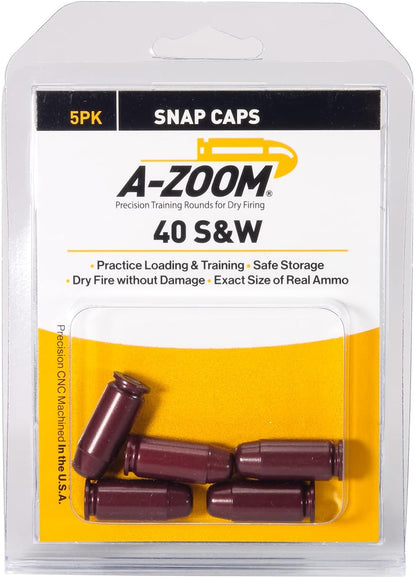 A-Zoom Snap Caps safety training 40 S&W 5 Pack solid aluminum 15114