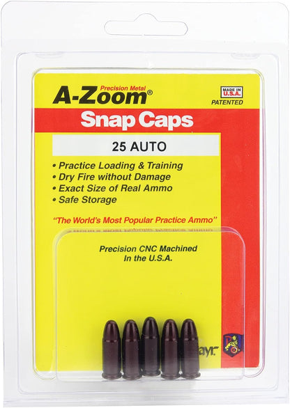 A-Zoom Snap Caps safety training 25 ACP 5 Pack solid aluminum 15152 - California Shooting Supplies