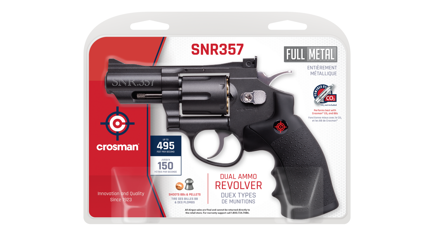 Crosman Duel Full Metal Snub Nose Revolver .177BB/Pellet 6-Shot 400FPS SNR357 - California Shooting Supplies