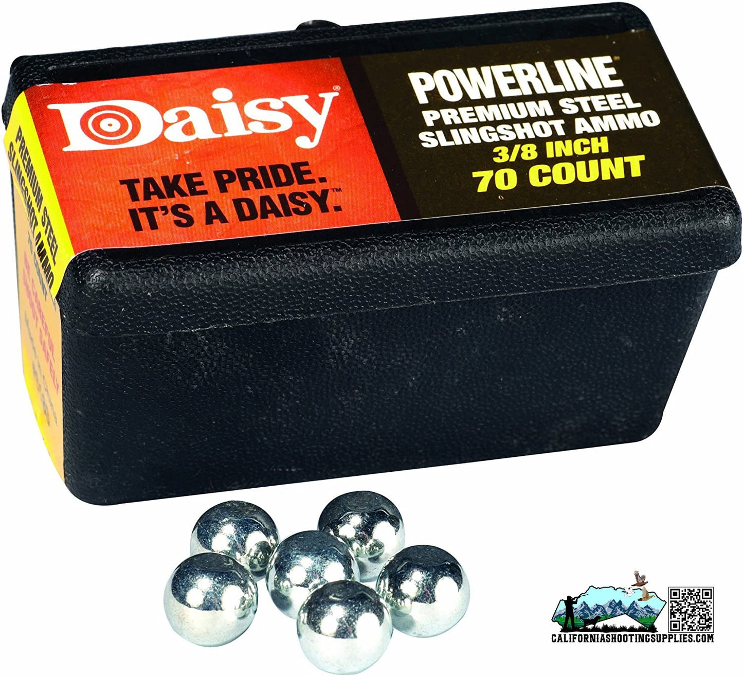 Daisy Steel Slingshot Ammo 3/8 70 Per Pack Poly Bag 988183-446 - California Shooting Supplies