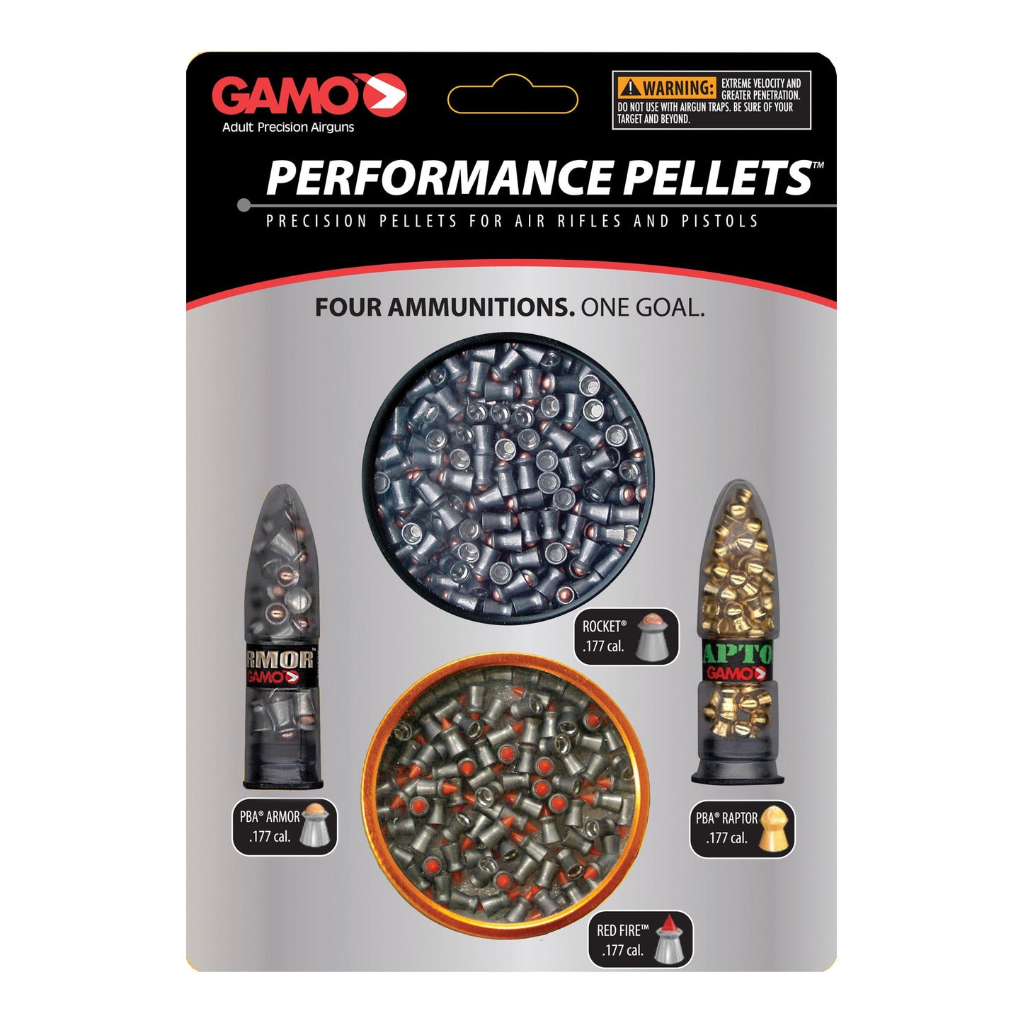 Gamo Combo Pack Performance Pellets .177 Pellets Blister Card 400Pk 632092854 - California Shooting Supplies