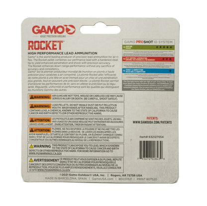 Gamo Rocket Pellets .22 Caliber Quality and Performance 100 Per Pack 632127554 - California Shooting Supplies