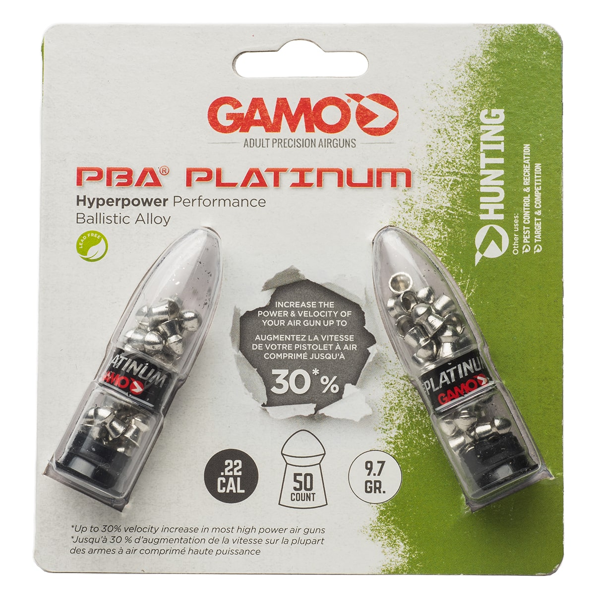 Gamo PBA Platinum .22 Pellet Black 50 Per Pack 632265554 - California Shooting Supplies