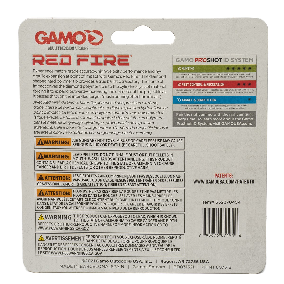 Gamo Red Fire Pellets 22 Pellets diamond shaped 125/Pack 632270454 - California Shooting Supplies