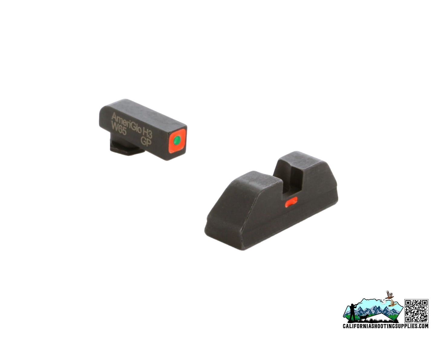 AmeriGlo CAP Sight Fits Glock 17/19 Green/Orange Horizontal Center Line GL-616 - California Shooting Supplies