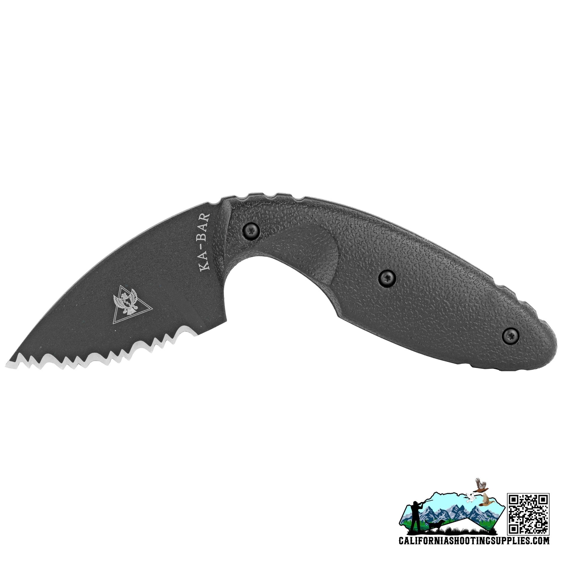 KABAR TDI Law Enforcement 2.3 Fixed Blade Knife DropPoint Serrated Edge Blk 1481 - California Shooting Supplies