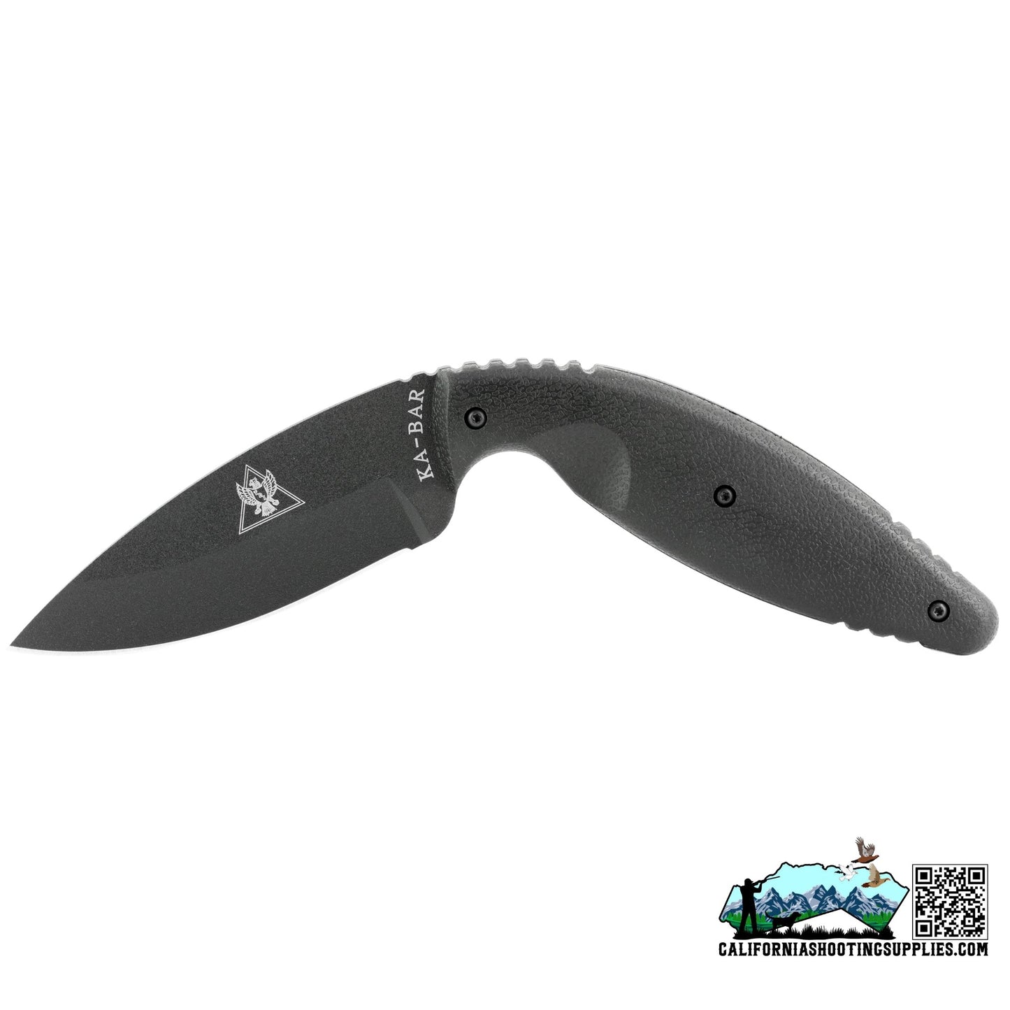 KABAR TDI Law Enforcement Fixed Blade Knife 3.6 DropPoint Black Plain Edge 1482 - California Shooting Supplies