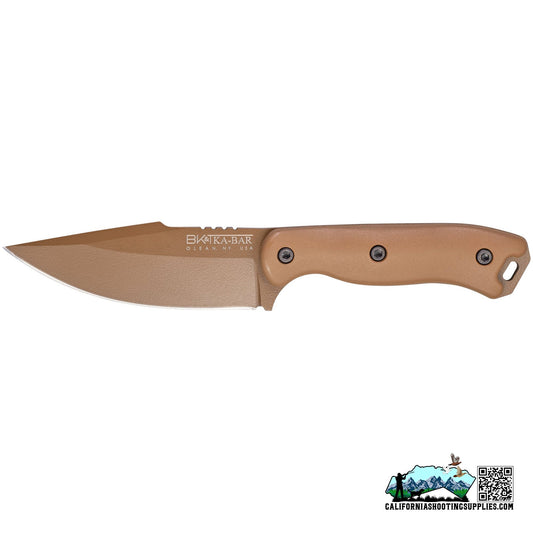 KABAR Becker Harpoon Fixed Blade Knife 4" Blade 9" Bronze Plain Edge Steel BK18 - California Shooting Supplies