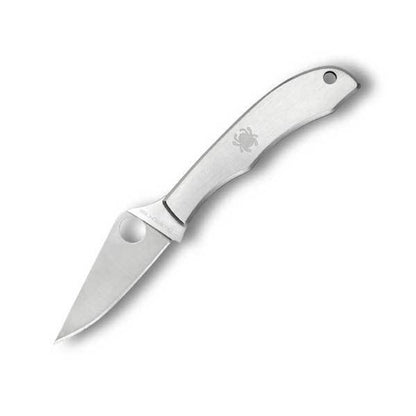 Spyderco HoneyBee Folding Knife Plain Edge Stainless Steel Silver Finish C137P