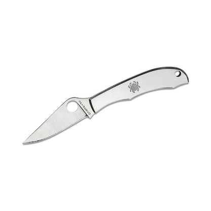 Spyderco HoneyBee Folding Knife Plain Edge Stainless Steel Silver Finish C137P