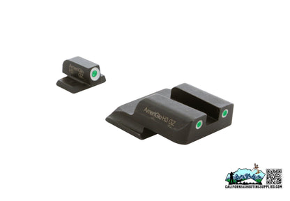 AmeriGlo Classic 3 Dot Tritium Sights for S&W M&P Green Front/Rear Sights SW-145