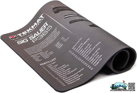 TekMat Sig P365 Pistol Mat 11x17 Black With Microfiber TekTowel TEK-R17-SIGP365