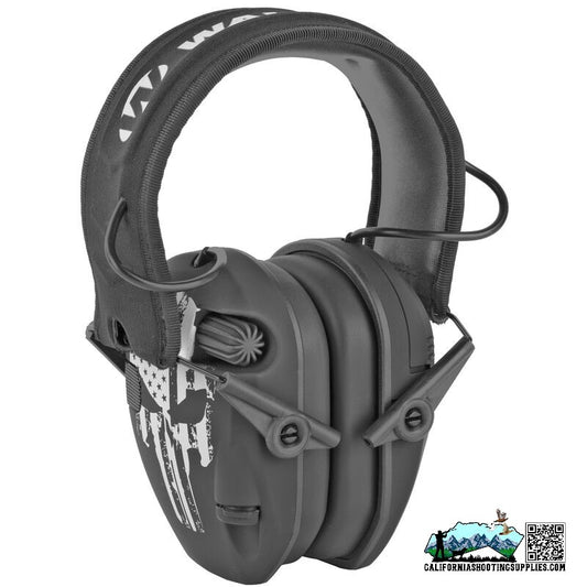 Walkers Razor Freedom Slim Electronic Earmuff Punisher Flag Logo GWP-RSEMFS-PUN - California Shooting Supplies