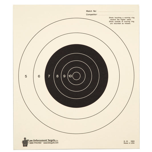 Action Target 25 Yard Slow Fire BullsEye Target Paper 10.5x12 100 Pack B16-100 - California Shooting Supplies