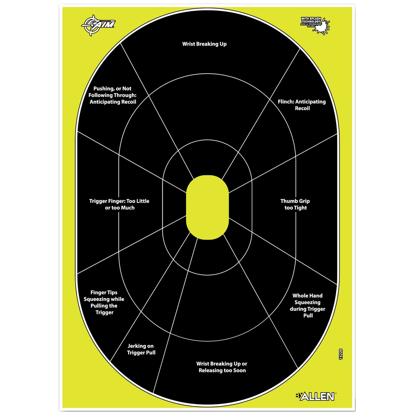 Allen EZ AIM Non-Adhesive Handgun Trainer 12"x18" 8 Pack 15220 - California Shooting Supplies