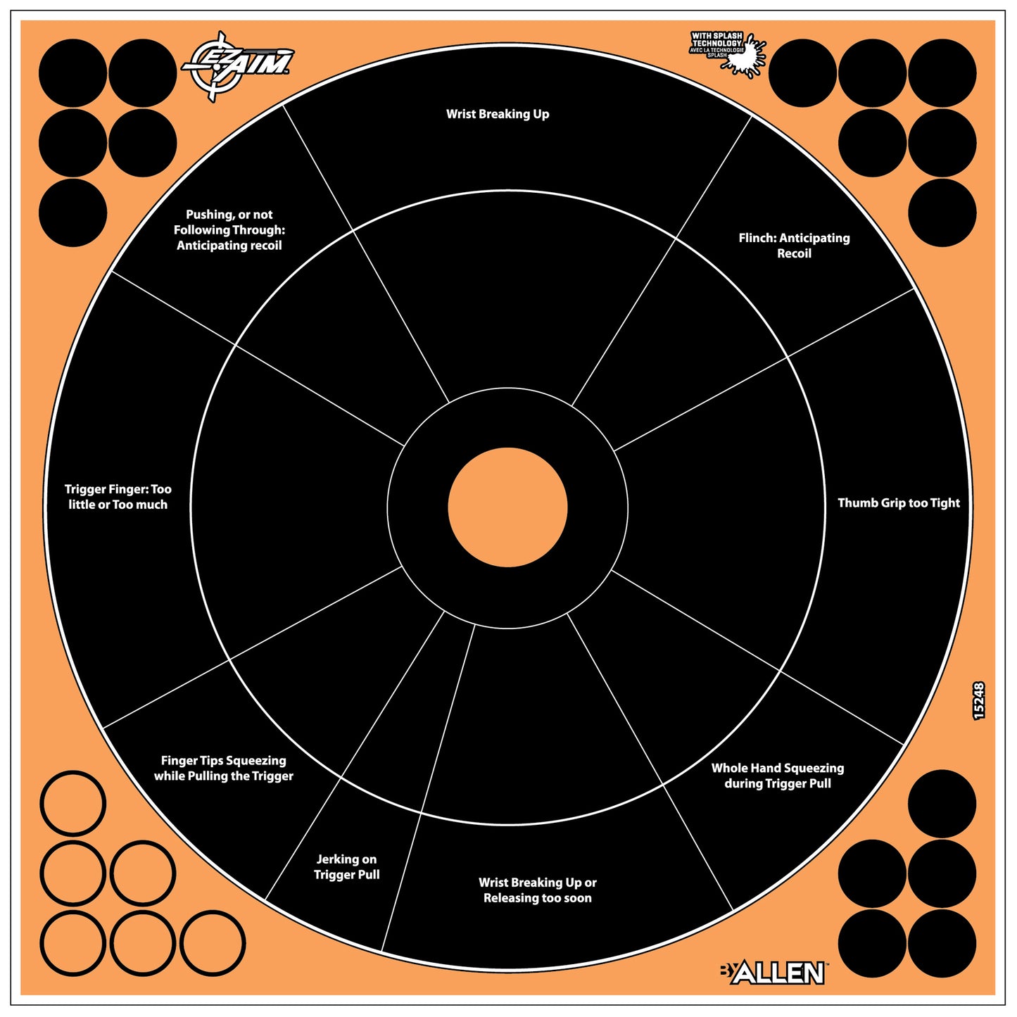 Allen EZ AIM Adhesive splash shooting targets Handgun Trainer 12X12 5 Pack 15248 - California Shooting Supplies