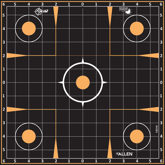 Allen EZ AIM Adhesive splash Shooting targets Sight-In 12x12 5 Pack 15314 - California Shooting Supplies