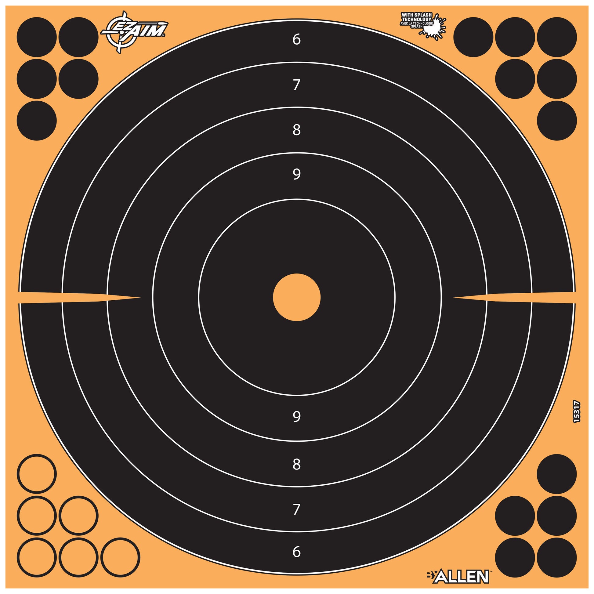 Allen EZ AIM Adhesive Bullseye shooting targets 12" splatter 5 Pack 15317 - California Shooting Supplies