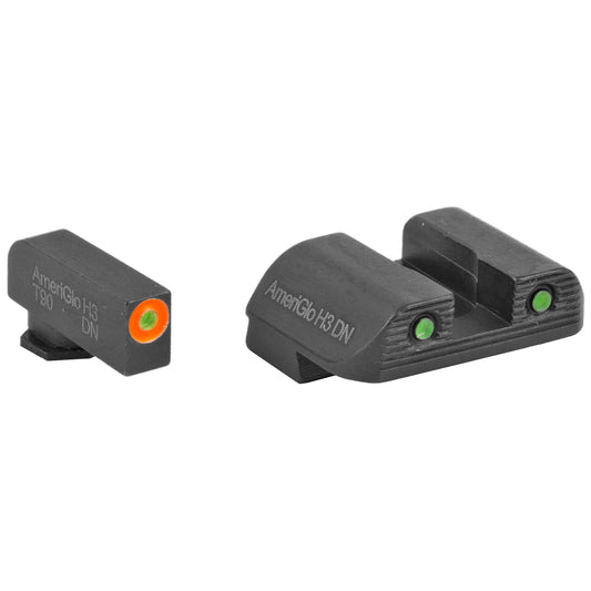 AmeriGlo Trooper Sight Fits Glock 42/43 Green/Orange Tritium Serrated Rear GL823 - California Shooting Supplies