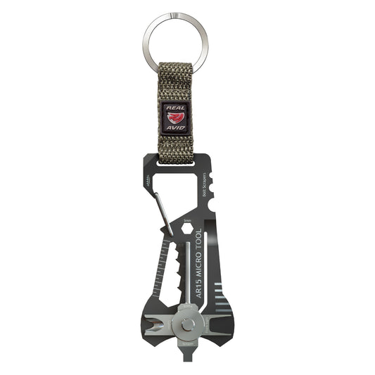 Real Avid Micro Tool Keychain Optimized for the AR15 Stainless Steel AVMICROAR15 - California Shooting Supplies