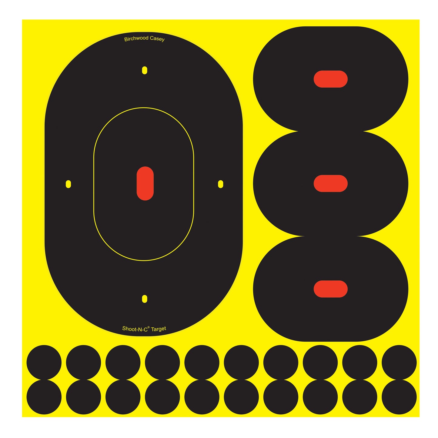 Birchwood Casey Shoot-N-C Target Oval Silhouette 5 Targets 100 Pasters BC-34905 - California Shooting Supplies