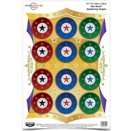 Birchwood Casey Pregame Target Star Burst 12x18 8 Targets BC-35572 - California Shooting Supplies