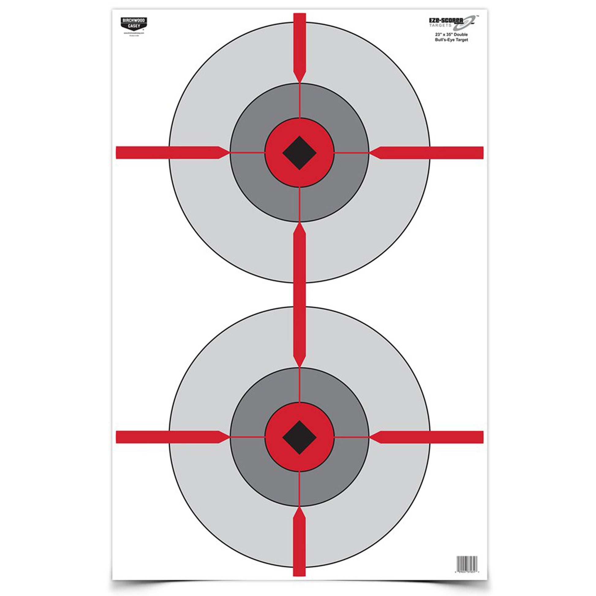 Birchwood Casey Eze-Scorer Target Double Bulls-eye 23x35 100 Targets BC-37031 - California Shooting Supplies