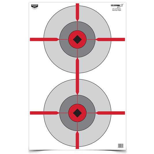 Birchwood Casey Eze-Scorer Target Double Bulls-eye 23x35 100 Targets BC-37031 - California Shooting Supplies