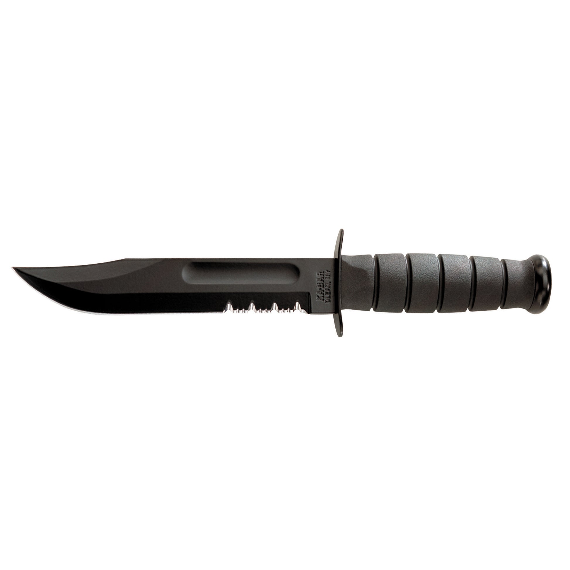 KABAR Fixed Blade Knife 7" Black Kraton Black G Handle Combo Edge 1214 - California Shooting Supplies