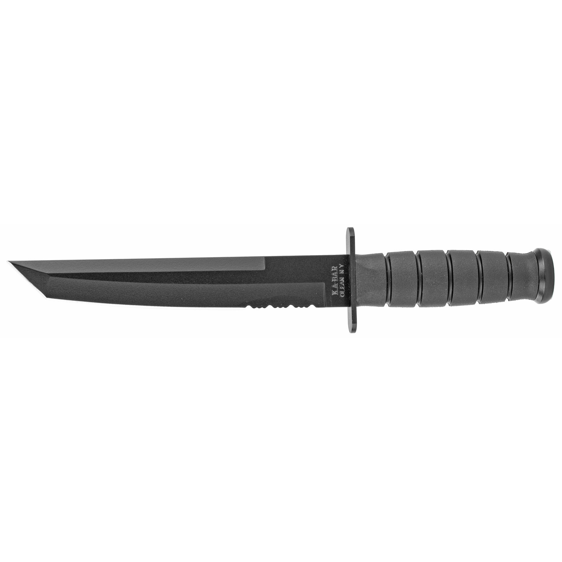 KABAR Tanto Point Fixed Blade 8" Combo Edge Steel Black Kraton G Handle 1245 - California Shooting Supplies