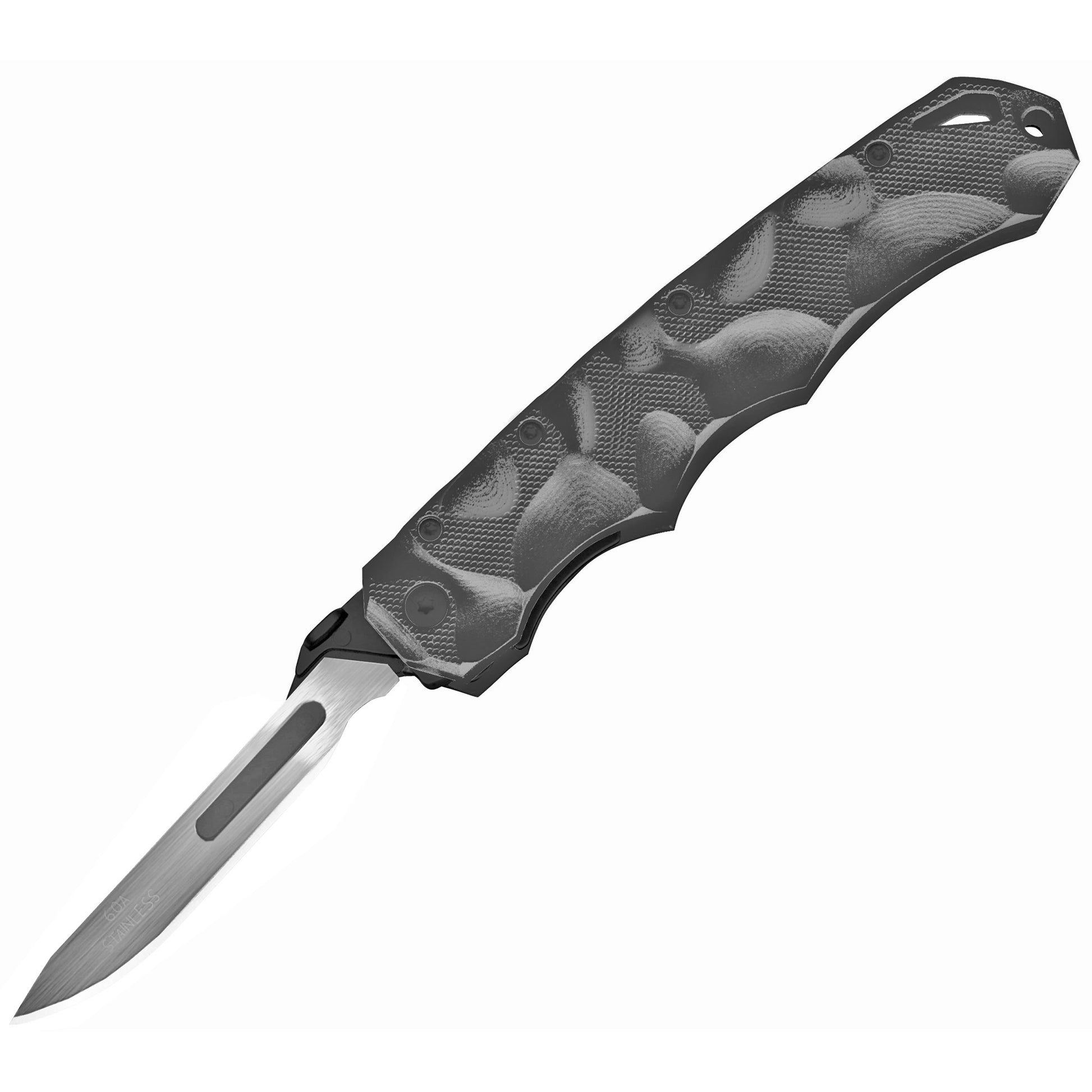 Havalon Piranta Stag Folding Knife 2.75 Stainless Steel 6 Blades XTC-60ASTAG-BLK - California Shooting Supplies