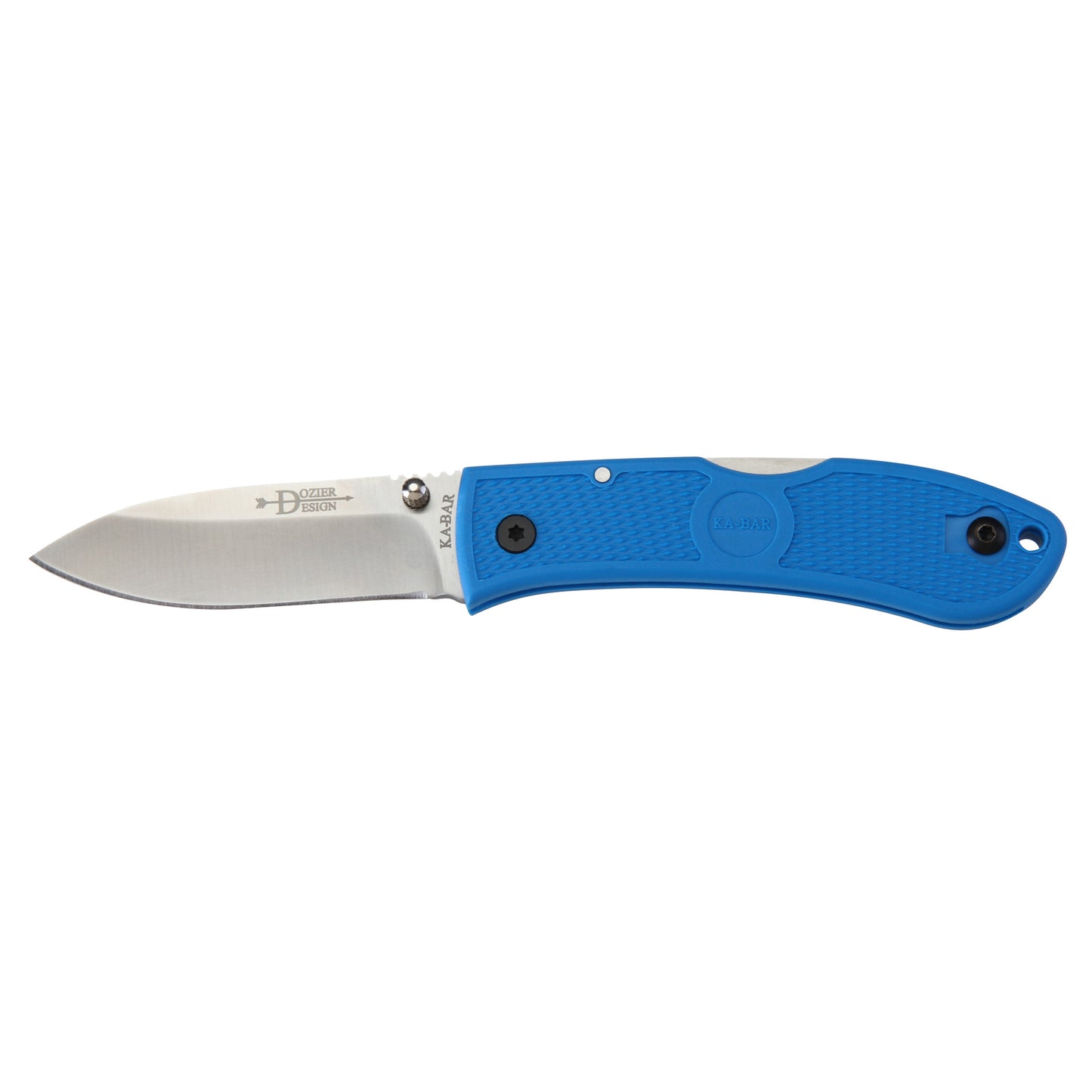 KABAR Dozier 3" Folding Knife Stainless Steel Silver Blue Plain Edge 4062BL - California Shooting Supplies