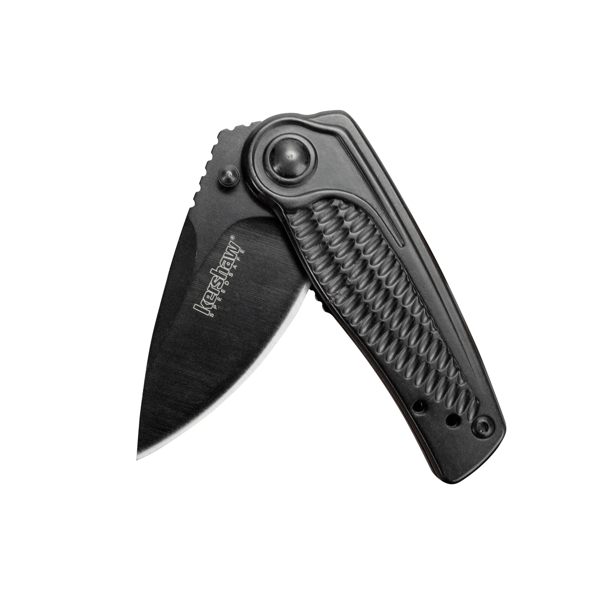 Kershaw SPOKE 2" Folding Knife Assisted Plain Edge Drop Point Black 1313BLK - California Shooting Supplies