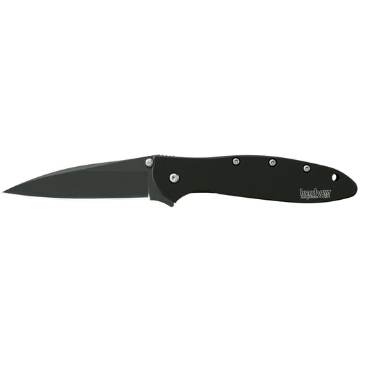 Kershaw Leek 3" Assisted Folding Knife Plain Edge Black Steel 1660CKT - California Shooting Supplies