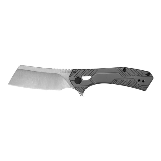 Kershaw Static 3.9" Folding Knife Cleaver Silver Plain Edge Steel Grey 3445CU - California Shooting Supplies