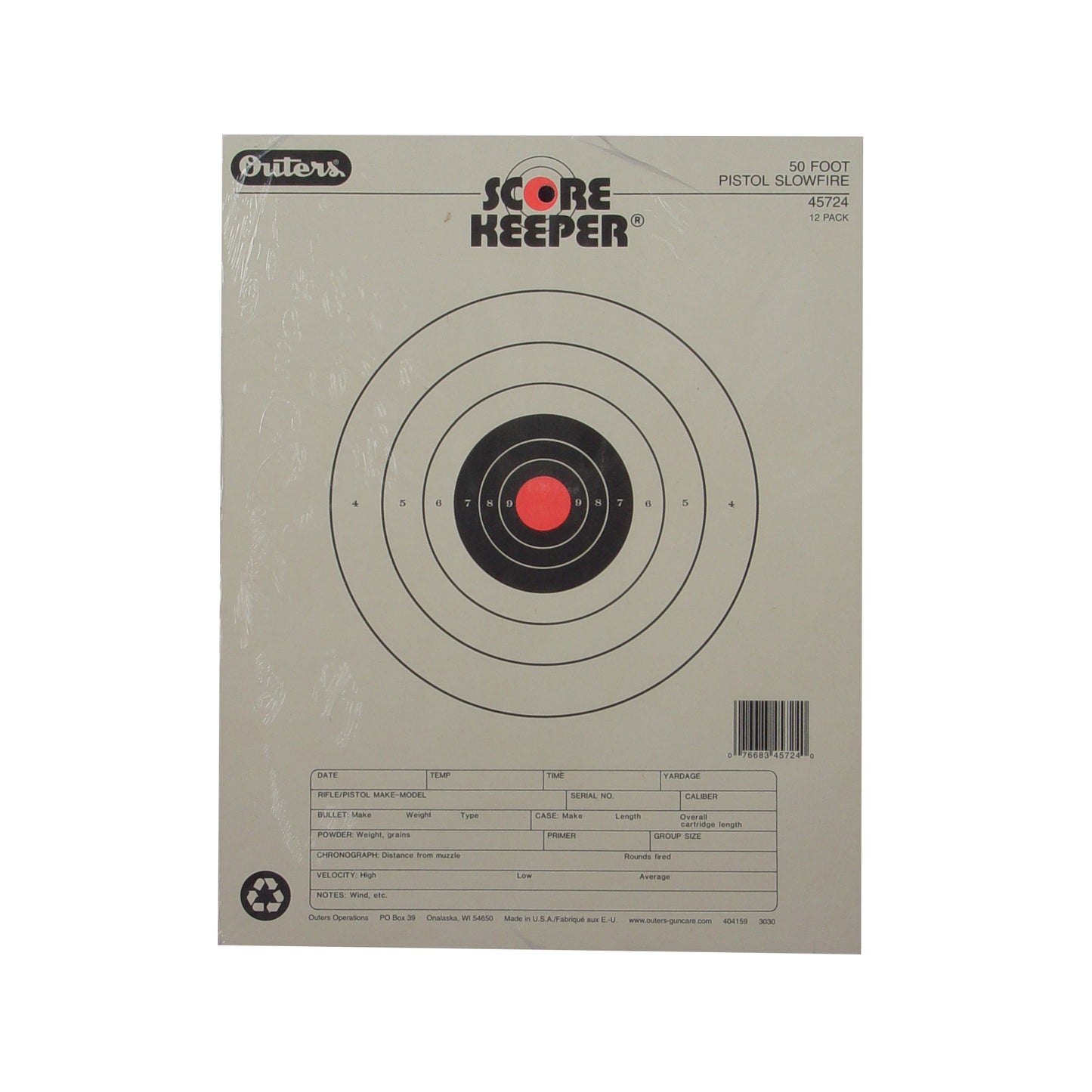 Champion Orange Bullseye Scorekeeper Target 50 Feet Pistol Fire 12 Pack 45724 - California Shooting Supplies