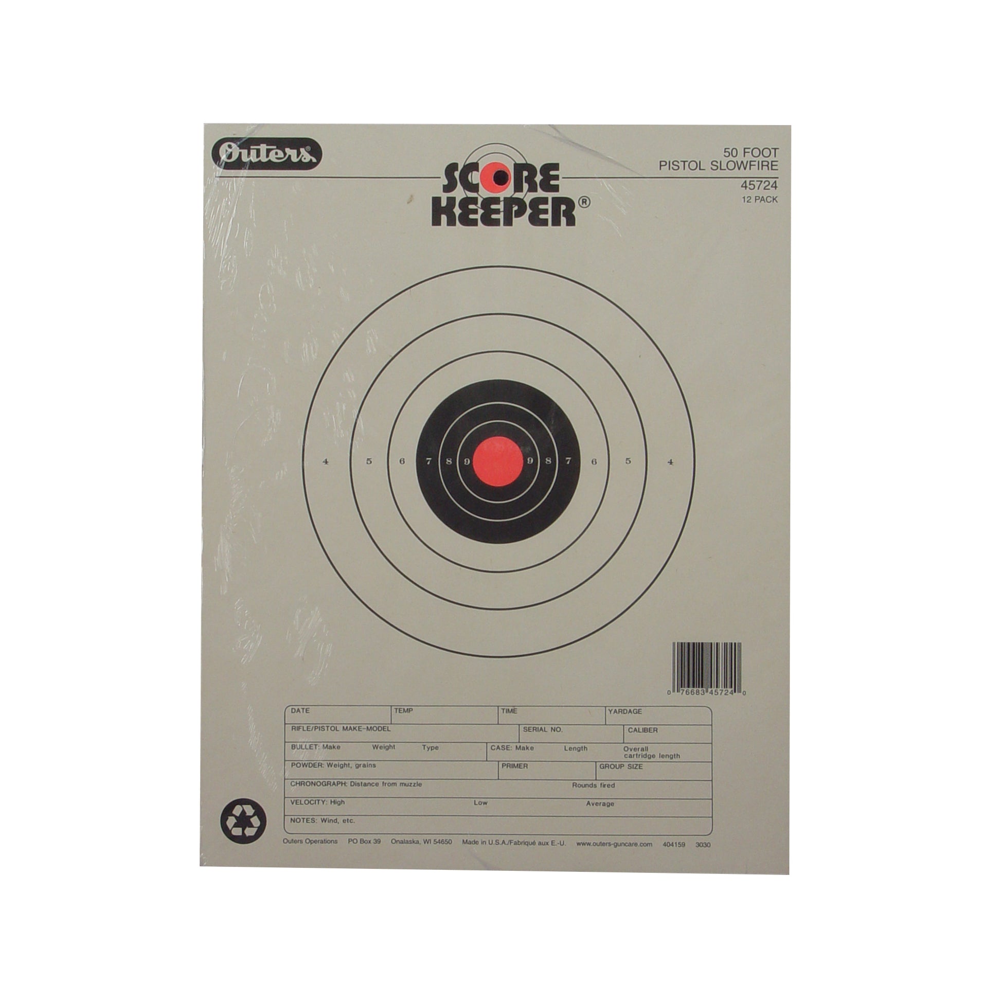 Champion Orange Bullseye Scorekeeper Target 50 Feet Pistol Fire 12 Pack 45724 - California Shooting Supplies