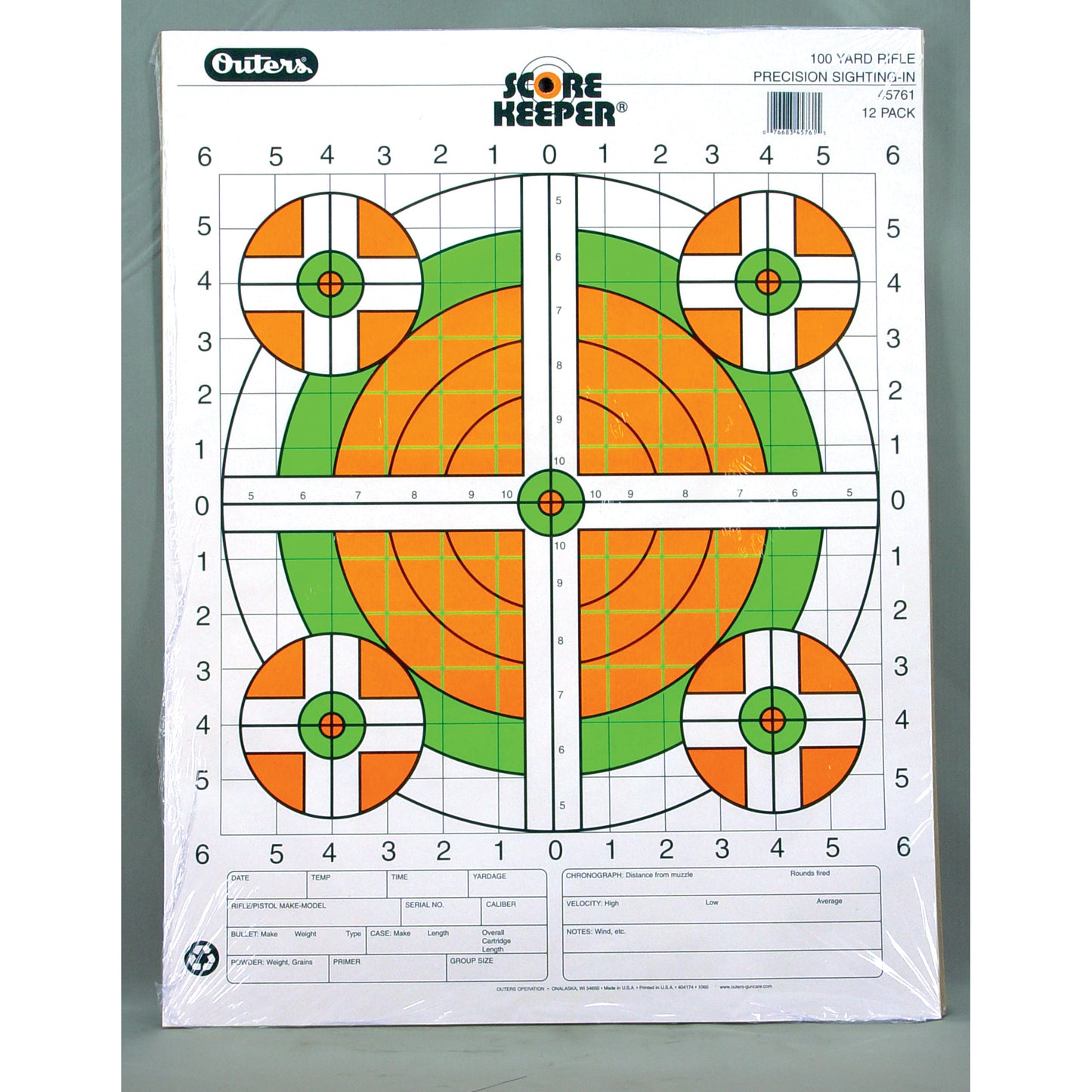 Champion Orange Bullseye Scorekeeper Target 100 Yard Rifle Sight-In 12 Pk 45761 - California Shooting Supplies