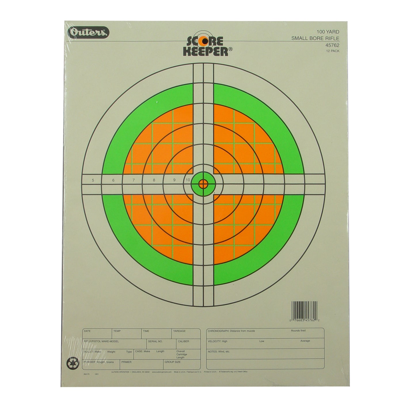 Champion Bullseye Scorekeeper Target 100 Yard Small Bore Rifle 12 Pack 45762 - California Shooting Supplies