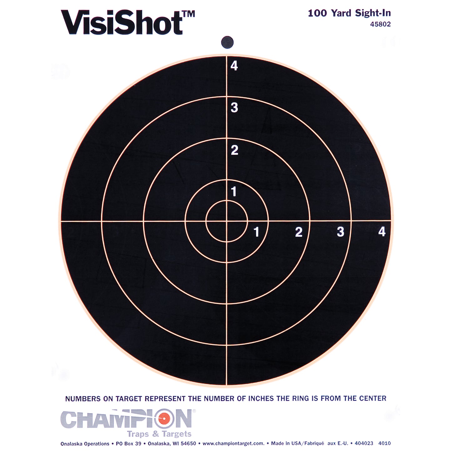 Champion Traps & Targets VisiShot Target 8.5X11 8" Bullseye 10 Pack 45802 - California Shooting Supplies