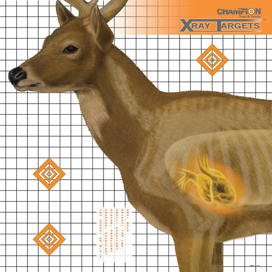 Champion Traps & Targets Deer X-Ray Target 25x25 6 Pack 45902 - California Shooting Supplies
