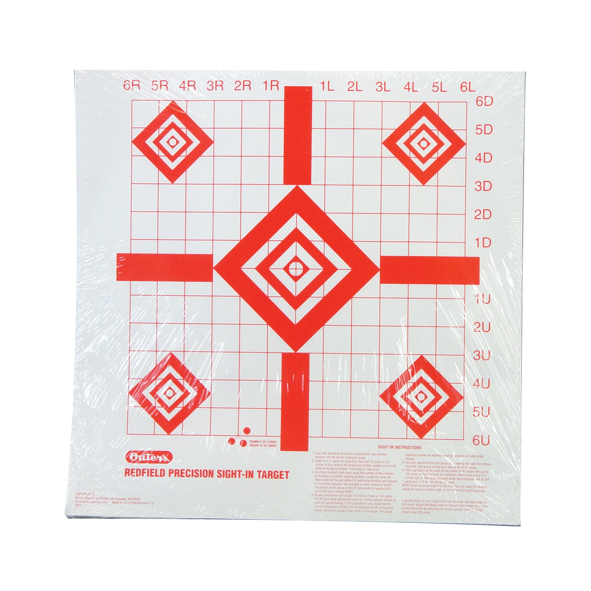 Champion Traps & Targets Redfield  Precision Sight-In Target 16x16 100 Pk 47387 - California Shooting Supplies